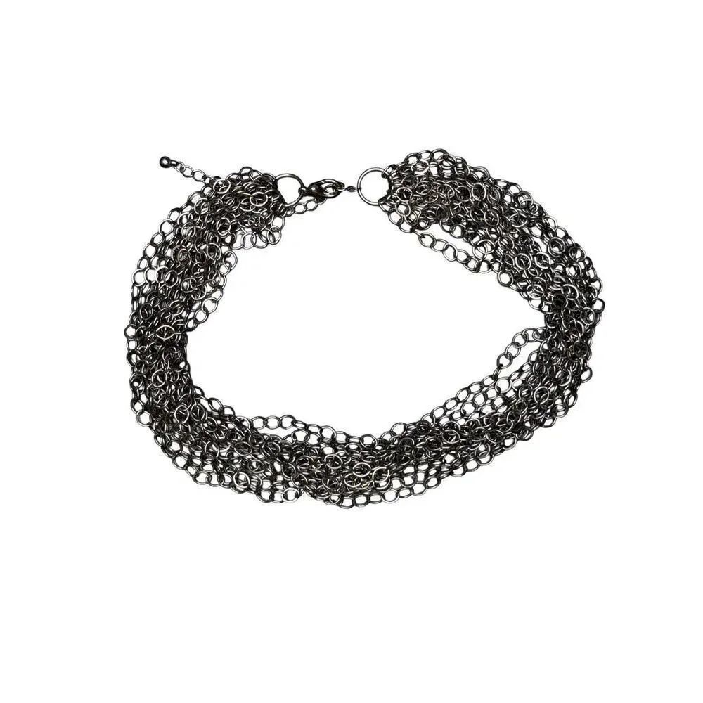 Boutique Gunmetal Metal Chain Choker Necklace